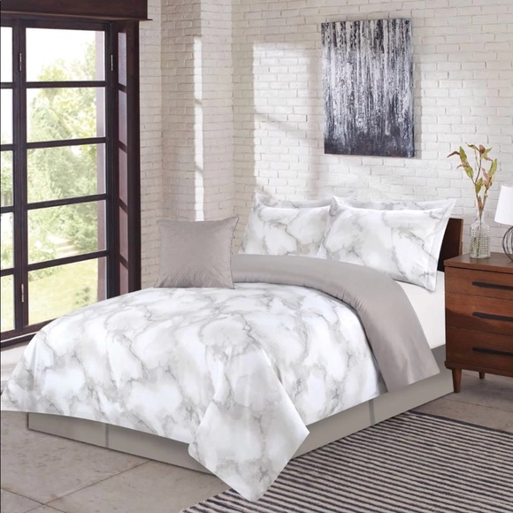 Other Twin Xl Marble White Grey Comforter College Dorm Poshmark